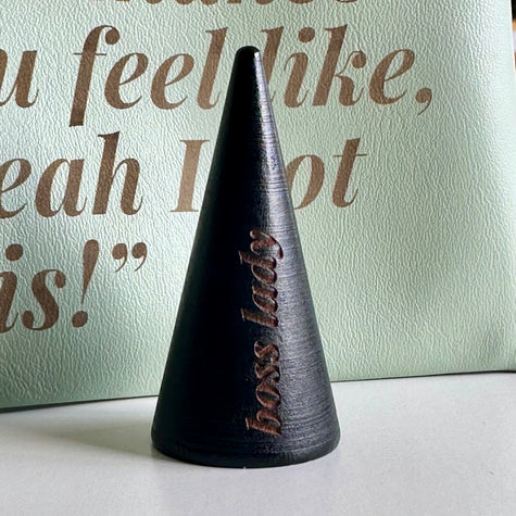 Boss Lady Engraved Ring Cone - Customizable Message