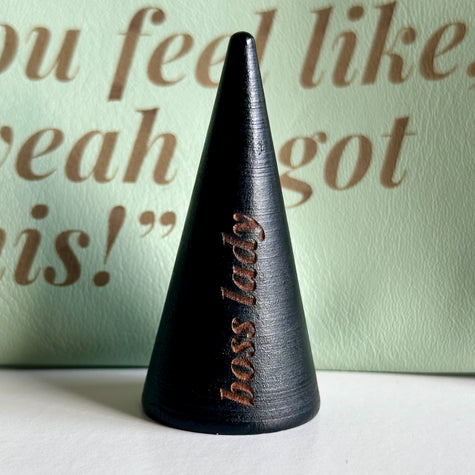 Boss Lady Engraved Ring Cone - Customizable Message