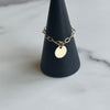 14kt Gold-Filled Chain Ring with Mini Gold Disc Pendant