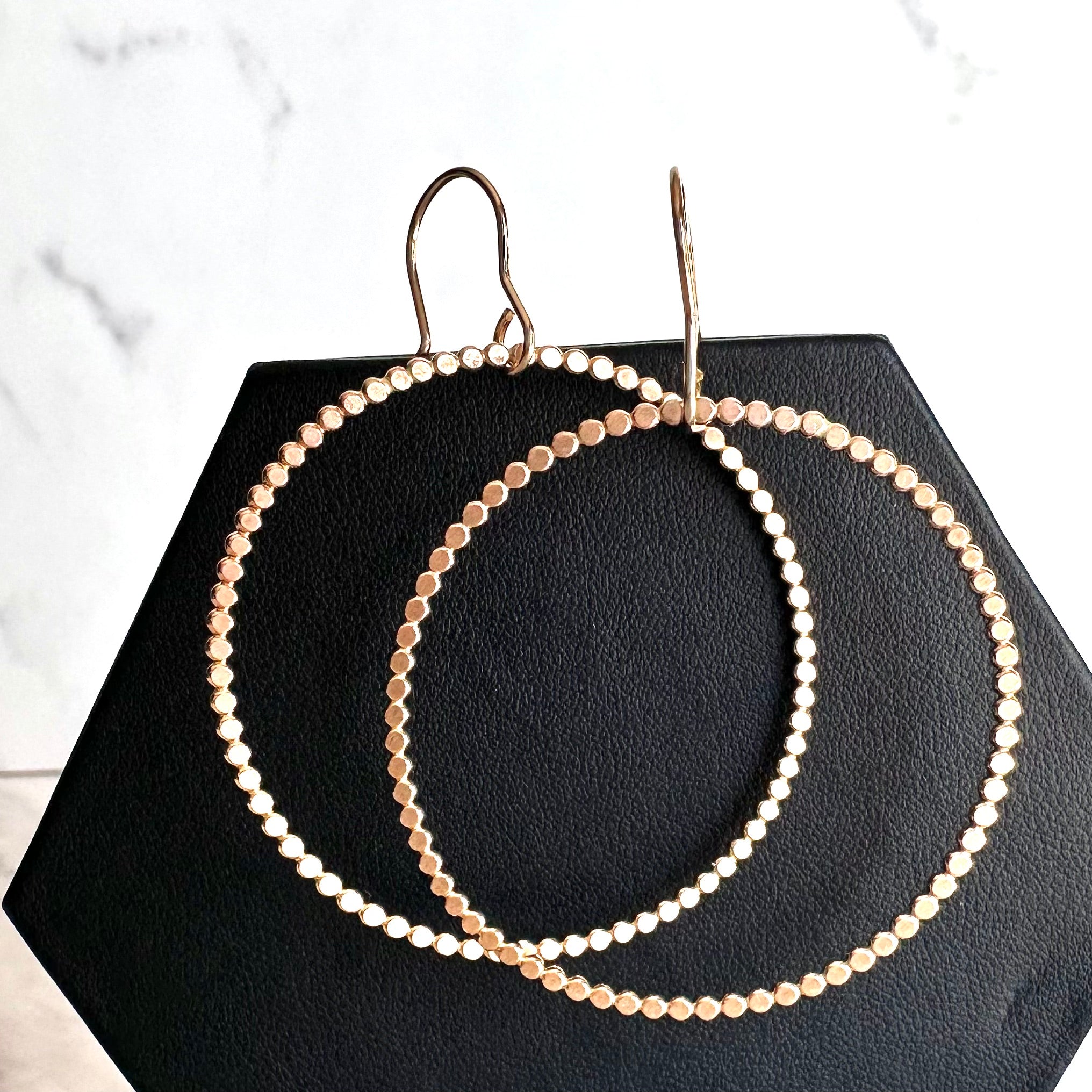 14kt Gold-Filled Circle Beaded Hoop Earrings