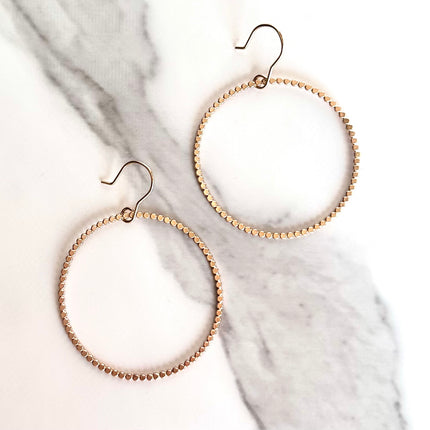 14kt Gold-Filled Circle Beaded Hoop Earrings