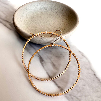 14kt Gold-Filled Circle Beaded Hoop Earrings