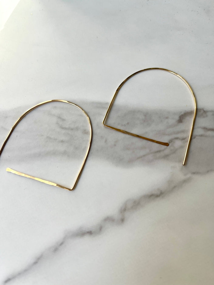 Minimalist 14kt Gold Filled Arch Hoop Earrings