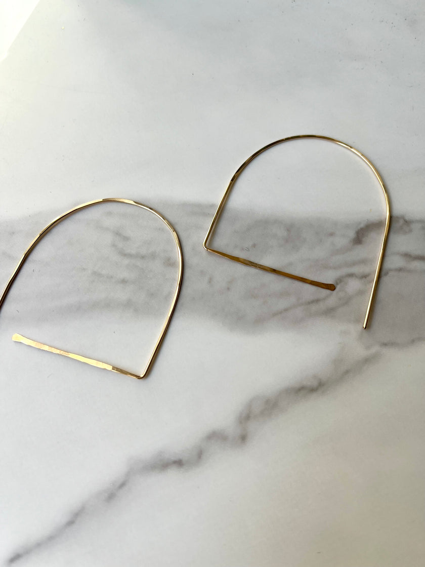 Minimalist 14kt Gold Filled Arch Hoop Earrings