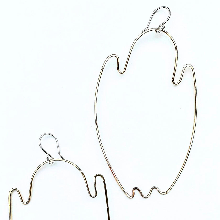 Ghost Earrings - Brass and Argentium Silver Ear Wires - Halloween Limited Earrings - The Pink Locket
