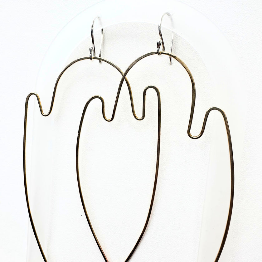 Ghost Earrings - Brass and Argentium Silver Ear Wires - Halloween Limited Earrings - The Pink Locket