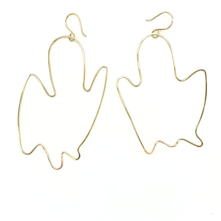 Ghost Earrings - Brass and Argentium Silver Ear Wires - Halloween Limited Earrings - The Pink Locket