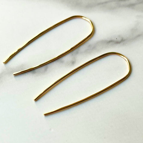14kt Gold Filled Hammered Threader Earrings – Minimalist 2