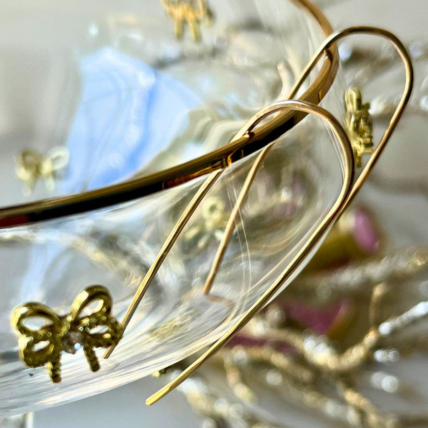 14kt Gold Filled Hammered Threader Earrings – Minimalist 2