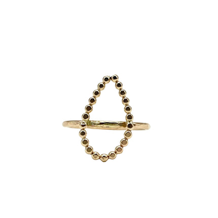 Beaded 14kt Gold-Filled Stacking Ring - Tear Shape