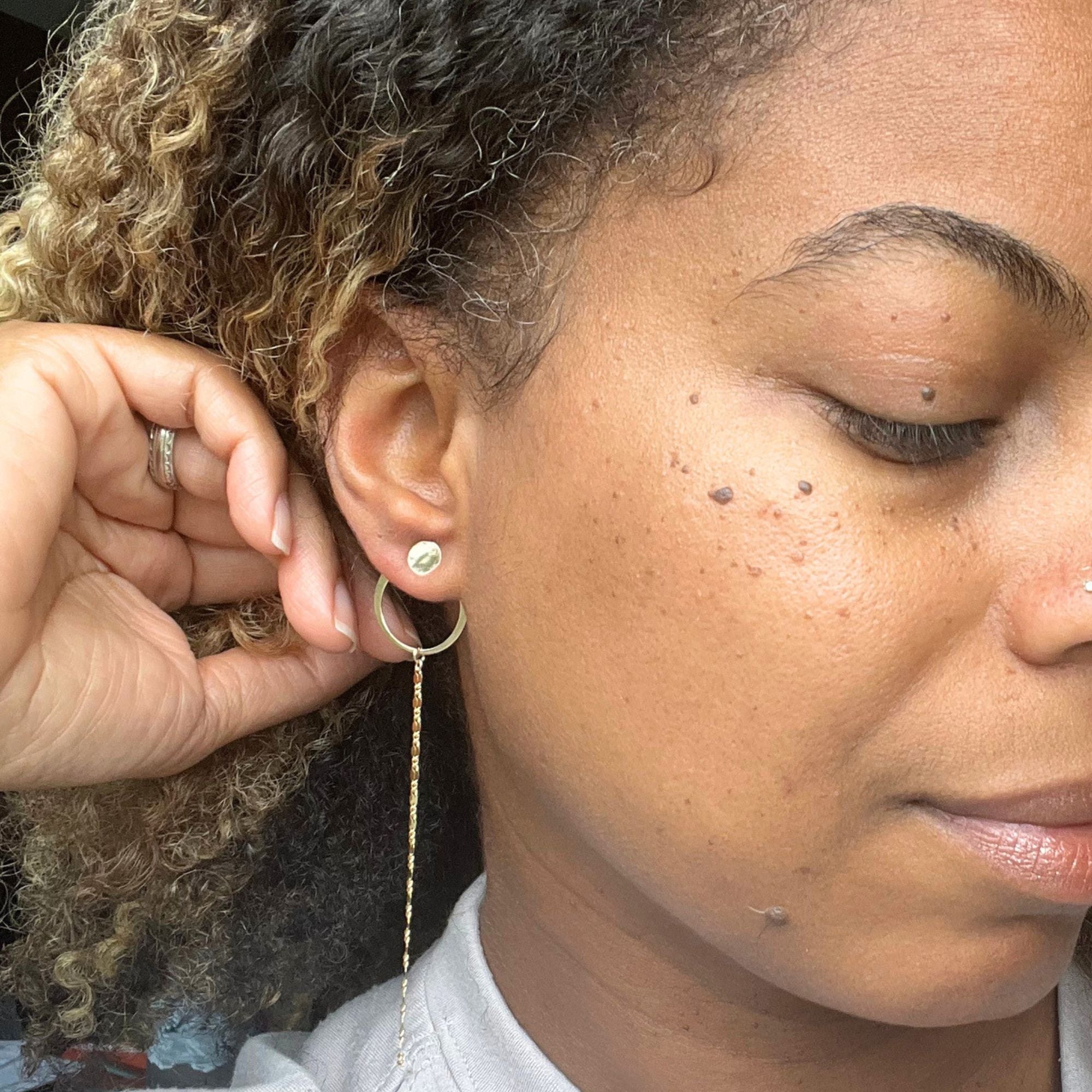 14kt Gold Filled 3 Way Ear Jacket Chain Earrings