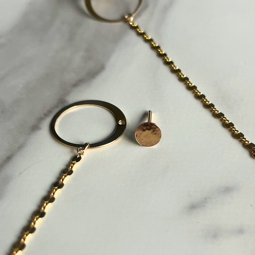 14kt Gold Filled 3 Way Ear Jacket Chain Earrings