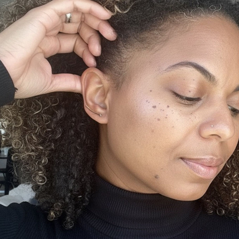 14kt Gold Filled Hammered Ear Climbers – Minimalist Curved Stud Earrings