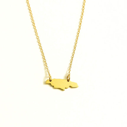 Jamaica Island Plate Necklace Small Pendant- 14kt Gold-Filled - The Pink Locket