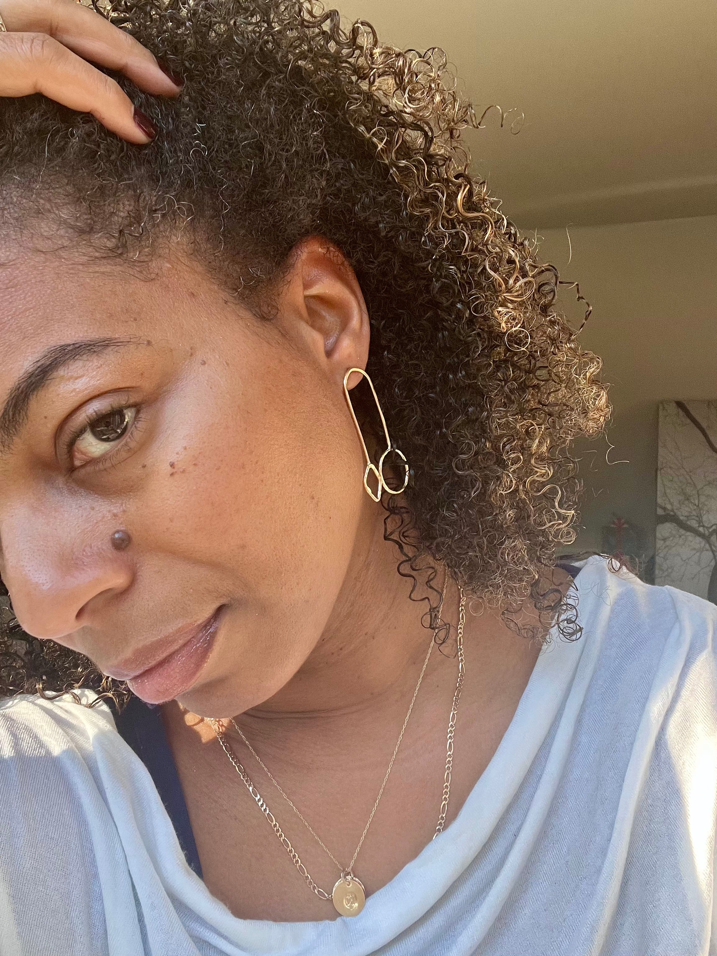 Minimalist 14kt Gold Filled Abstract Dangle Earrings – Modern Geometric Drop Design