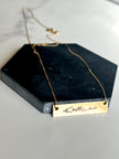 Engraved 14kt Gold-Filled Bar Necklace - Horizontal Gold Bar