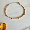 Adjustable 14kt Gold-Filled Pebble Bangle Bracelet – Mixed Metal with Argentium Silver Beads