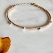 Adjustable 14kt Gold-Filled Pebble Bangle Bracelet – Mixed Metal with Argentium Silver Beads