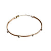 Adjustable 14kt Gold-Filled Pebble Bangle Bracelet – Mixed Metal with Argentium Silver Beads