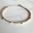 Adjustable 14kt Gold-Filled Pebble Bangle Bracelet – Mixed Metal with Argentium Silver Beads