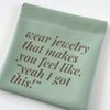 Mint Green Leatherette Jewelry Pouch with Motivational Quote