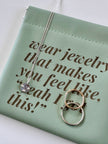 Mint Green Leatherette Jewelry Pouch with Motivational Quote