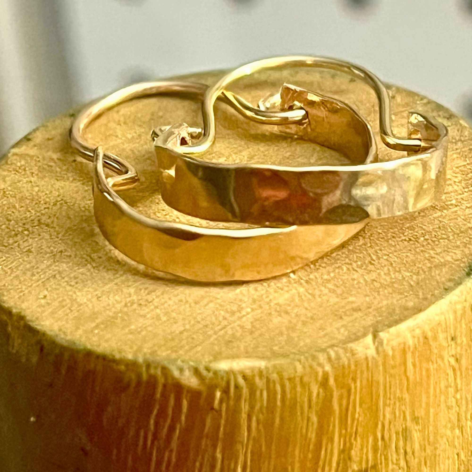 Solid Gold Basket Small Hoops