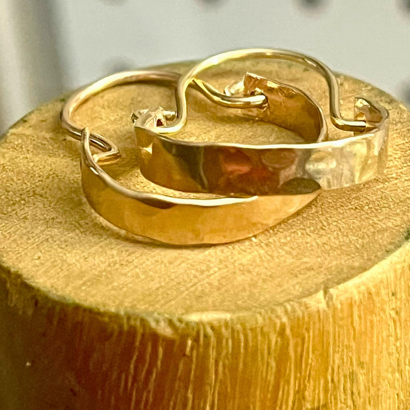 Solid Gold Basket Small Hoops