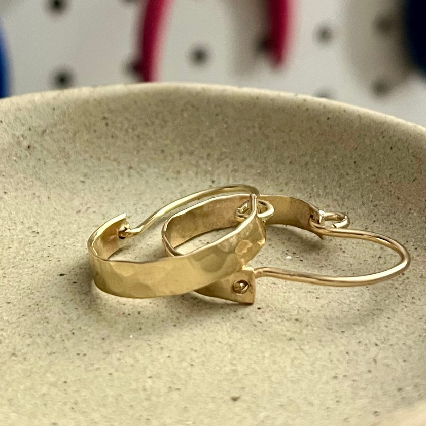 Solid Gold Basket Small Hoops
