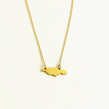 Jamaica Island Plate Necklace Small Pendant- 14kt Gold-Filled