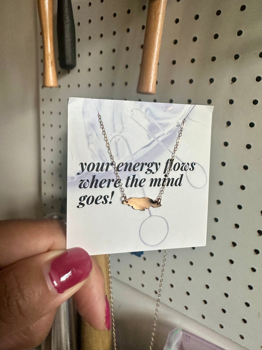 Jamaica Island Plate Necklace Small Pendant- 14kt Gold-Filled