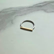 Mixed Metal Rectangle Bar Argentium Silver and Gold  Ring | SAMPLE SALE