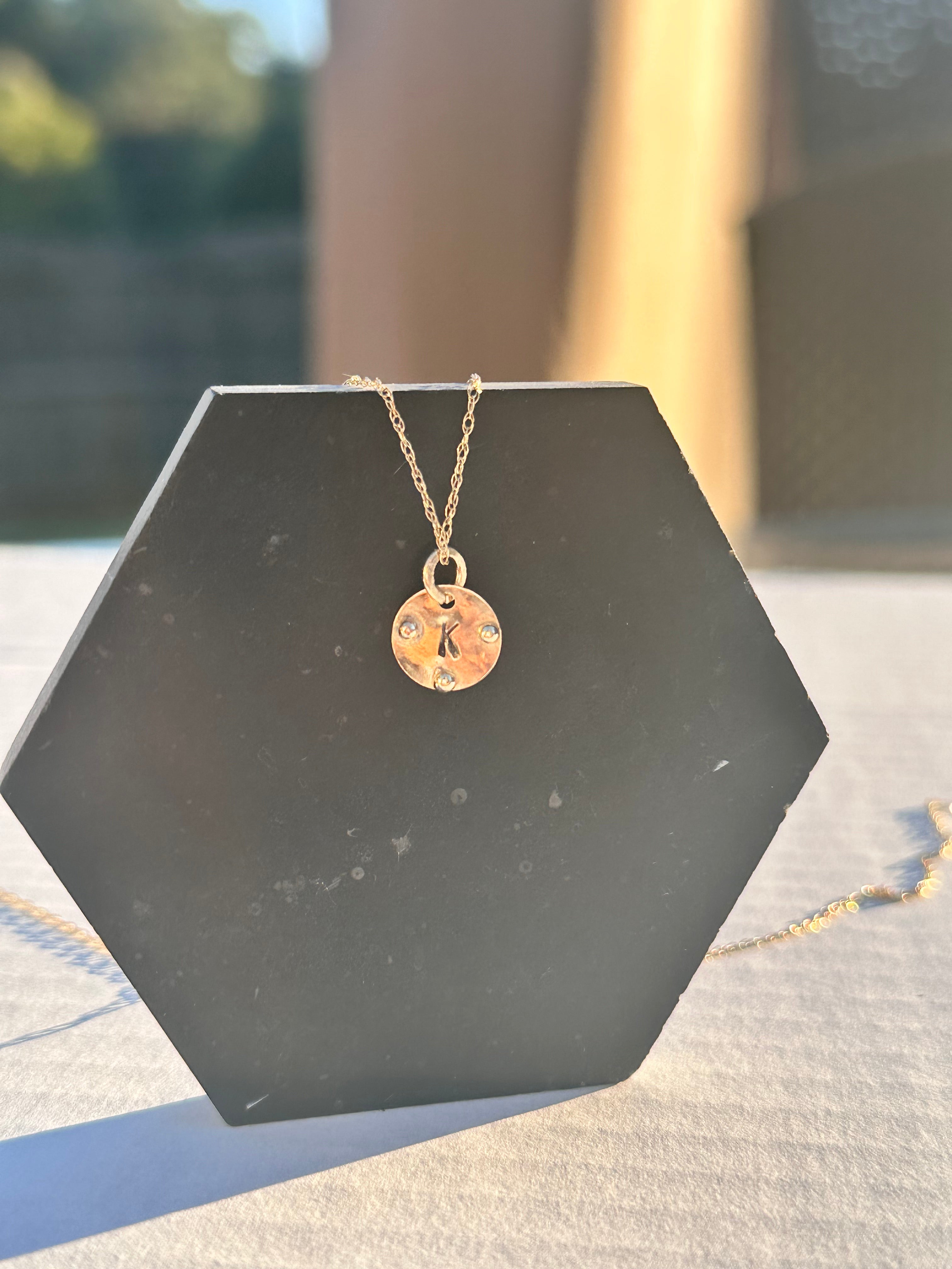 Personalized Recycled 14kt Gold Initial Pendant Necklace