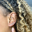 Sterling Silver Pebble Ear Climber Earrings