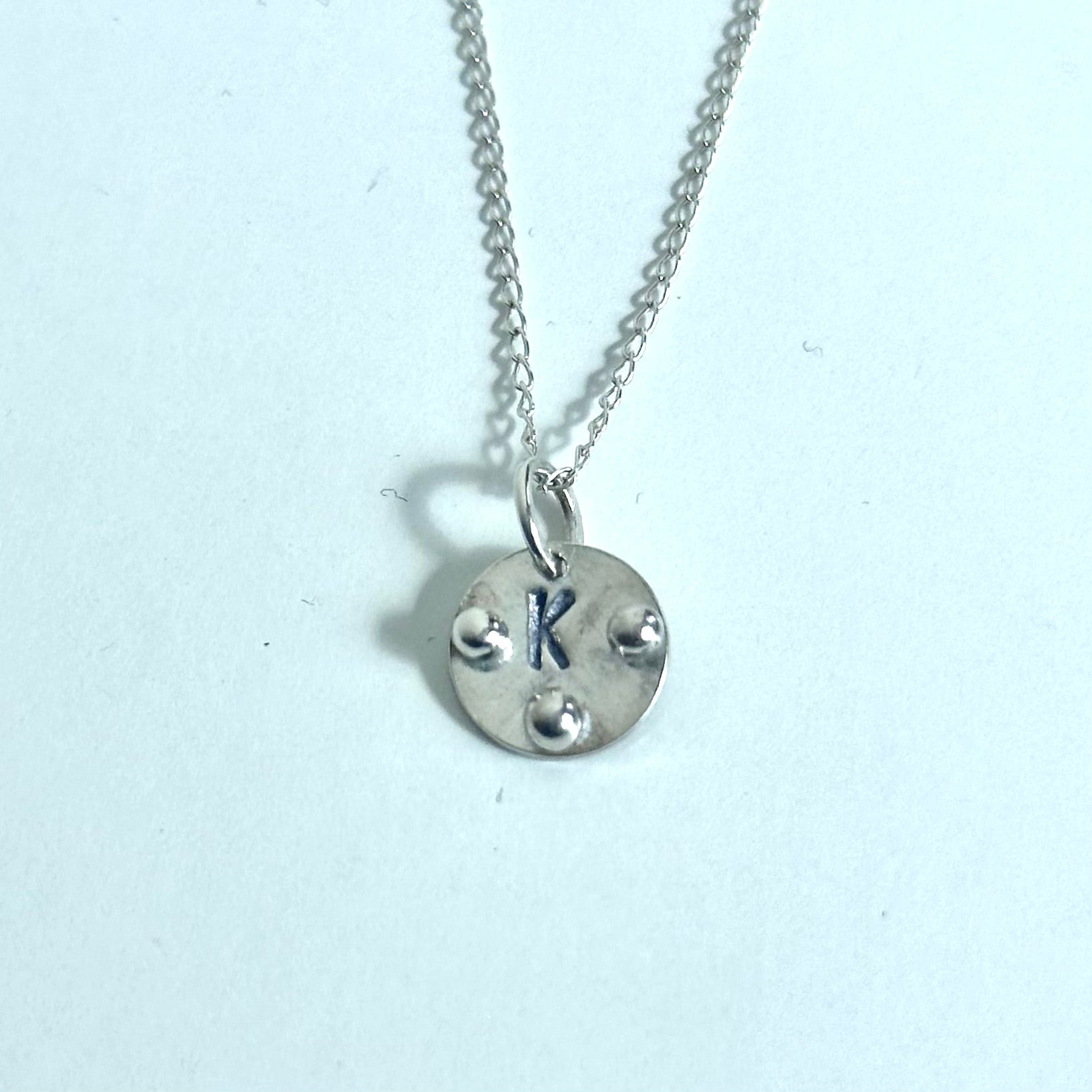 Personalized Recycled Argentium Silver Initial Pendant Necklace