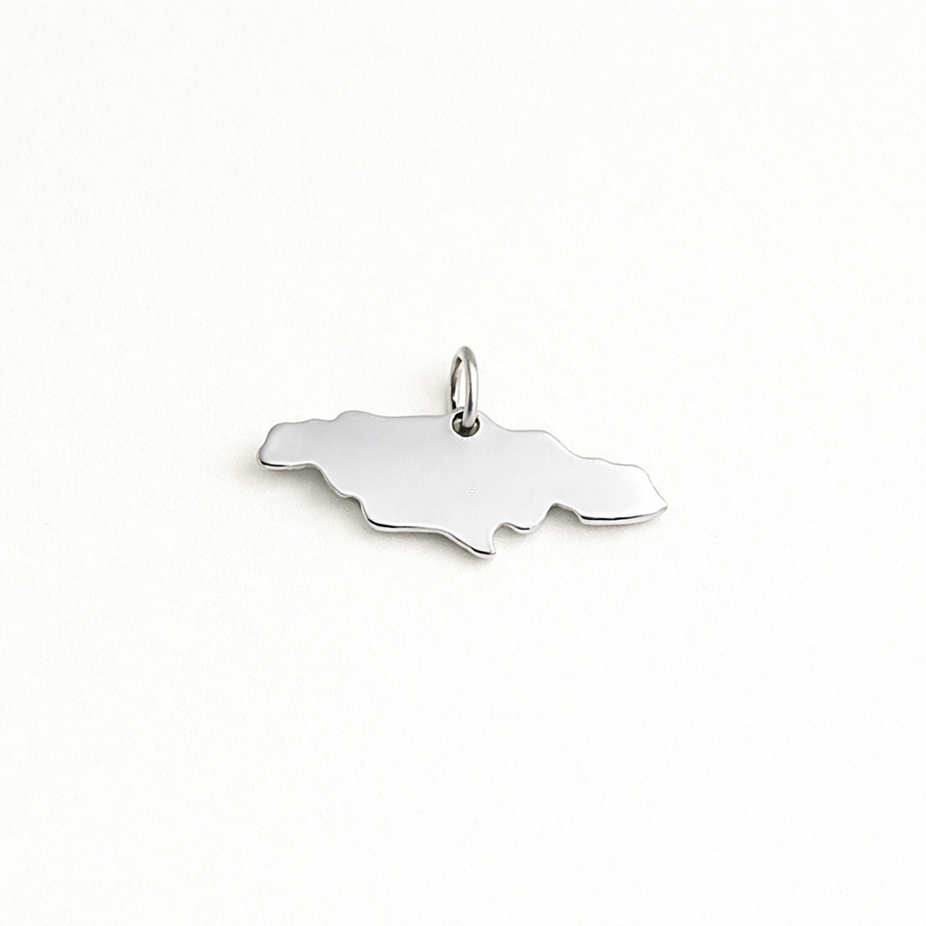 CUSTOM - Jamaica Island Pendant - Argentium Silver - The Pink Locket