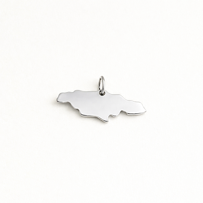 CUSTOM - Jamaica Island Pendant - Argentium Silver - The Pink Locket