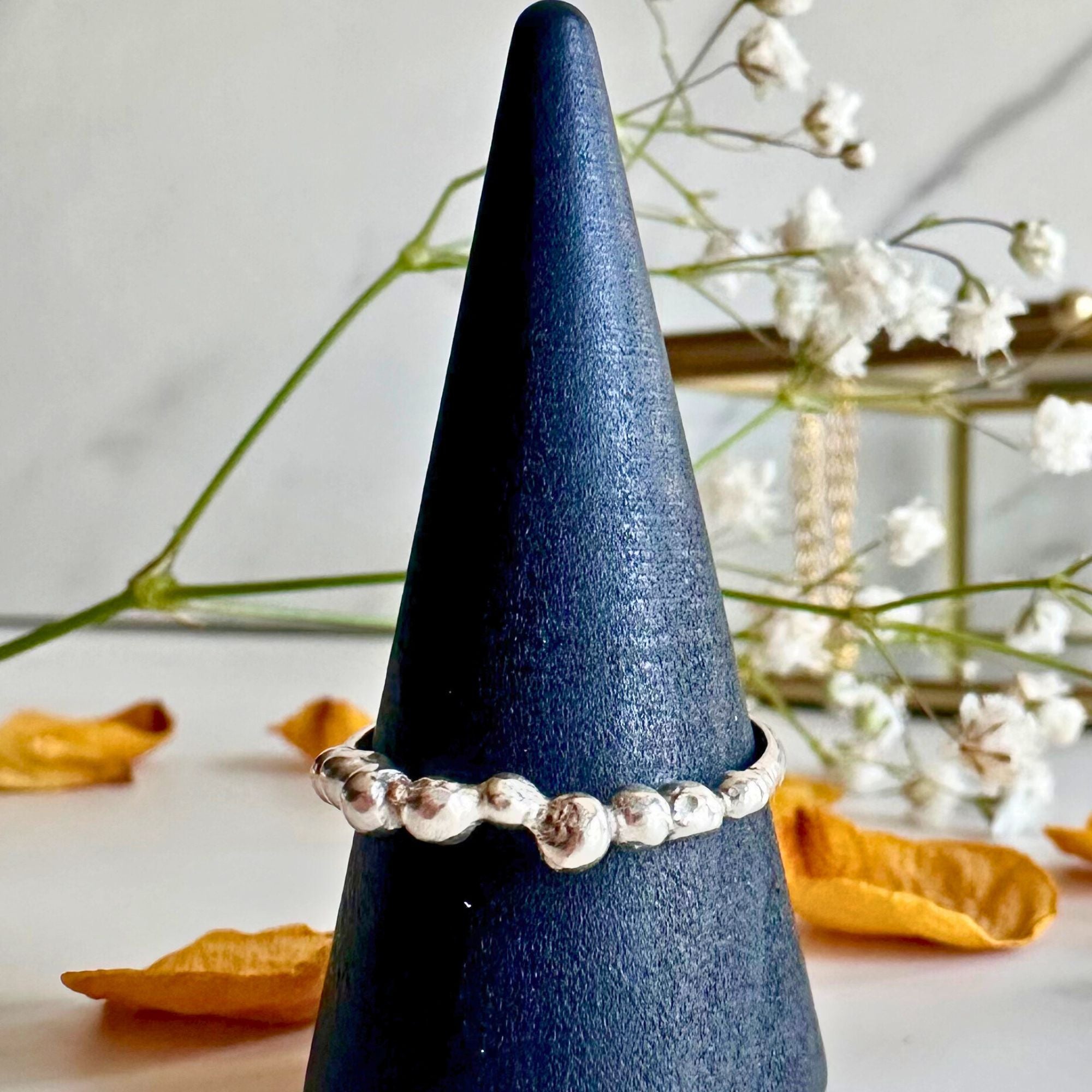 Argentium Silver Pebble Ring – Handmade, Nickel-Free & Hypoallergenic