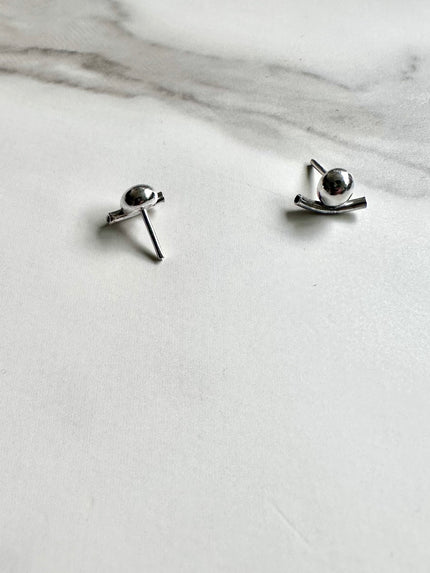 Argentium Silver Anchor Stud Earrings