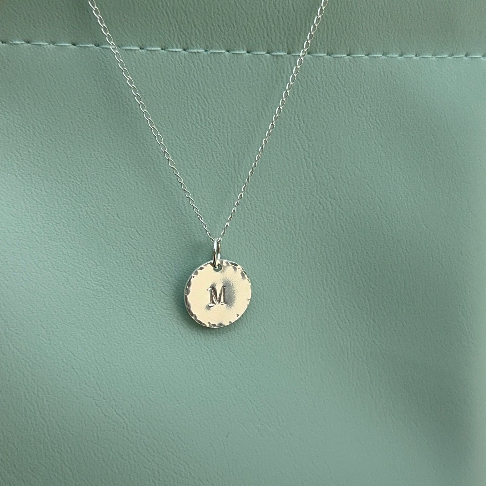 Silver Initial Disc Necklace