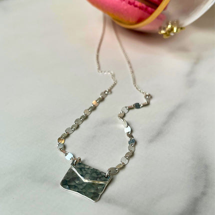 Silver Envelope Necklace - Custom Order Link - The Pink Locket