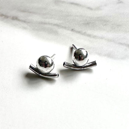 Argentium Silver Anchor Stud Earrings