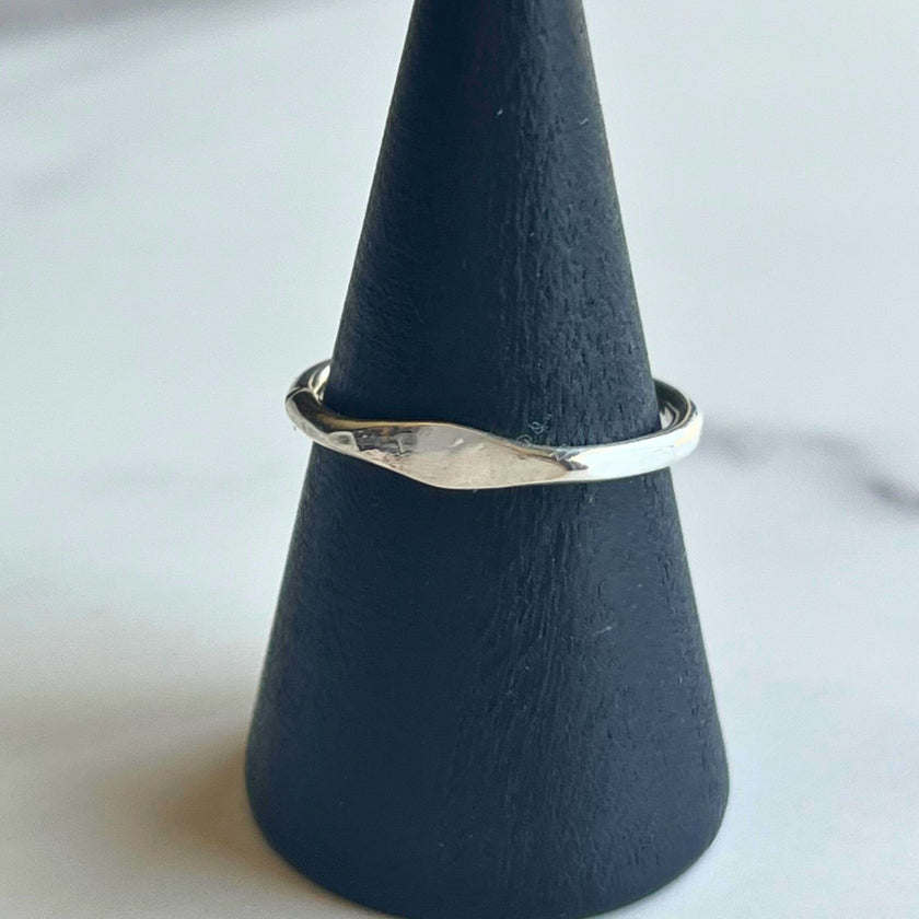 Silver Signet Initial Ring