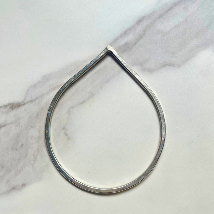 Tear Shaped Silver Statement Bangle  - SAMPLE SALE