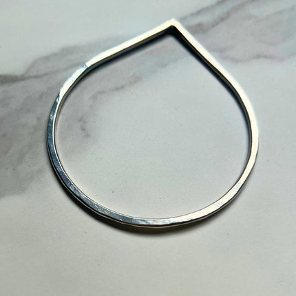 Tear Shaped Silver Statement Bangle