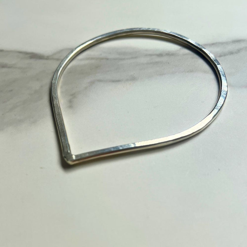 Tear Shaped Silver Statement Bangle  - SAMPLE SALE