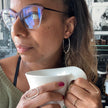 Silver and Pebble Large Hoop Earrings
