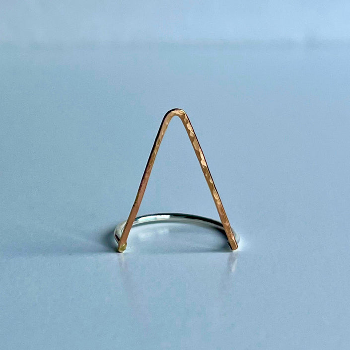 Minimalist V-Shape Thumb & Stacking Ring – 14kt Gold-Filled & Argentium Silver