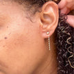 14kt Gold Pebble Stud Drop Chain Earring
