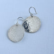 Steel Pan Silver Hammered Disc Earrings - Nickel Free Hypoallergenic